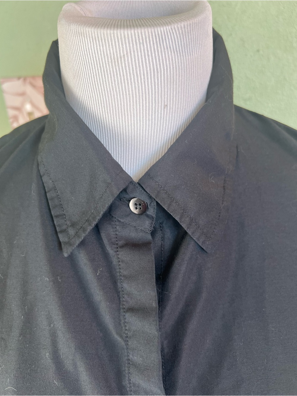 Ladies Black Button-Up Dress Blouse